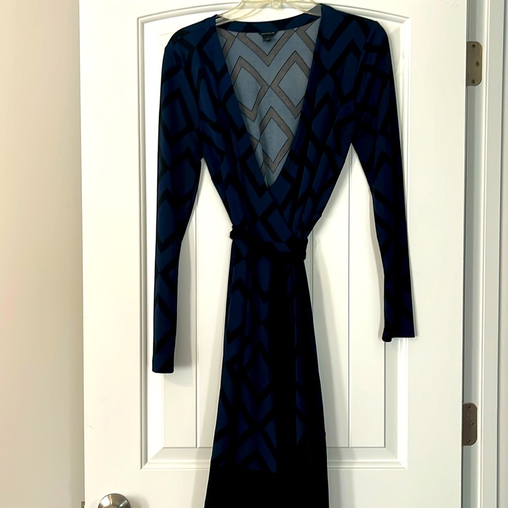 A wrap around dress by Ann Taylor